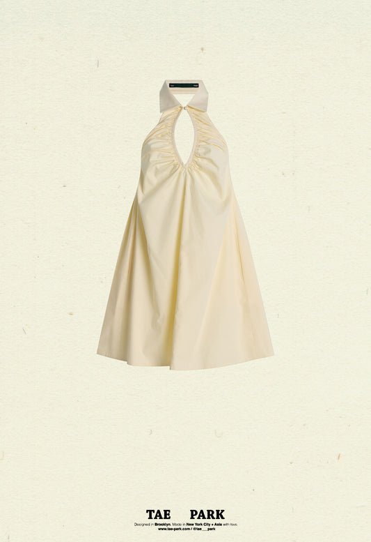 Ruched Halter Balloon Dress Mini