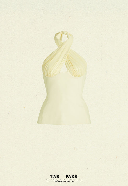 Sculpted Halter Top Ivory