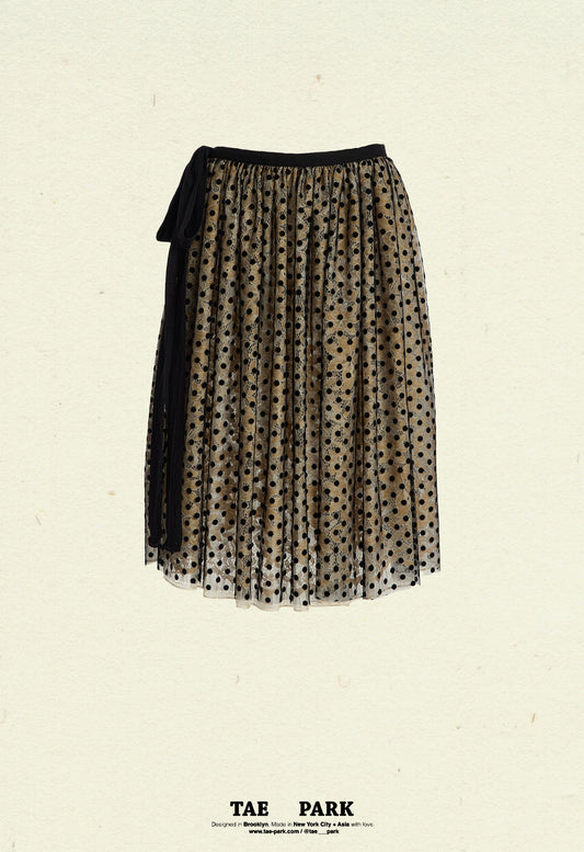 Polka Dot Lace Volume Skirt