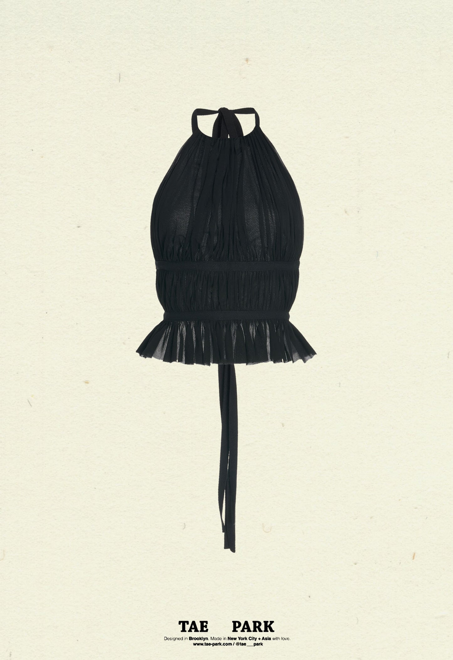 Chiffon Wrap Top Black