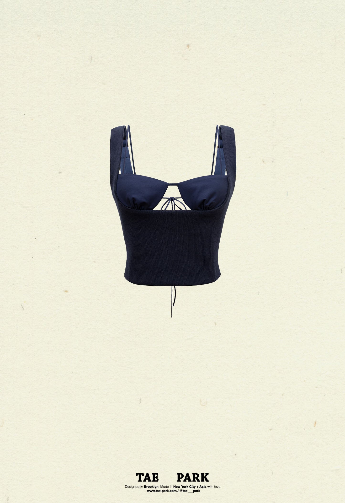 Exposed Bra Knit Top Midnight