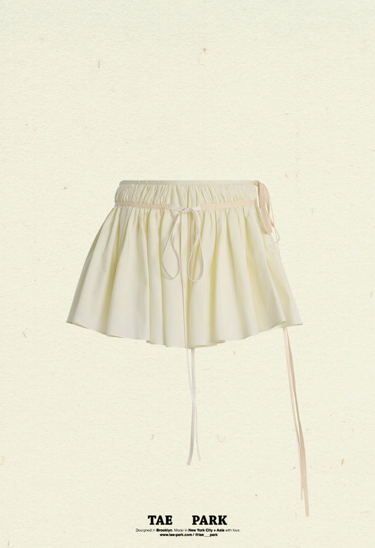 Mini Volume Skort Ivory
