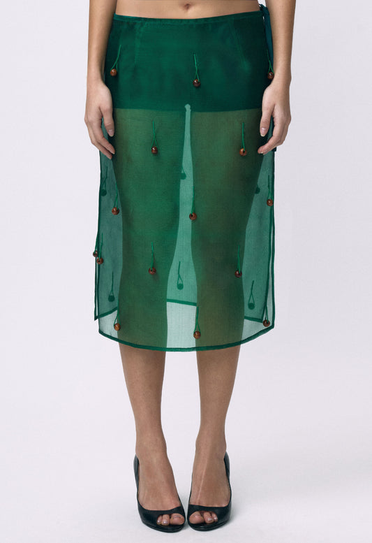 Sheer Table Skirt Emerald