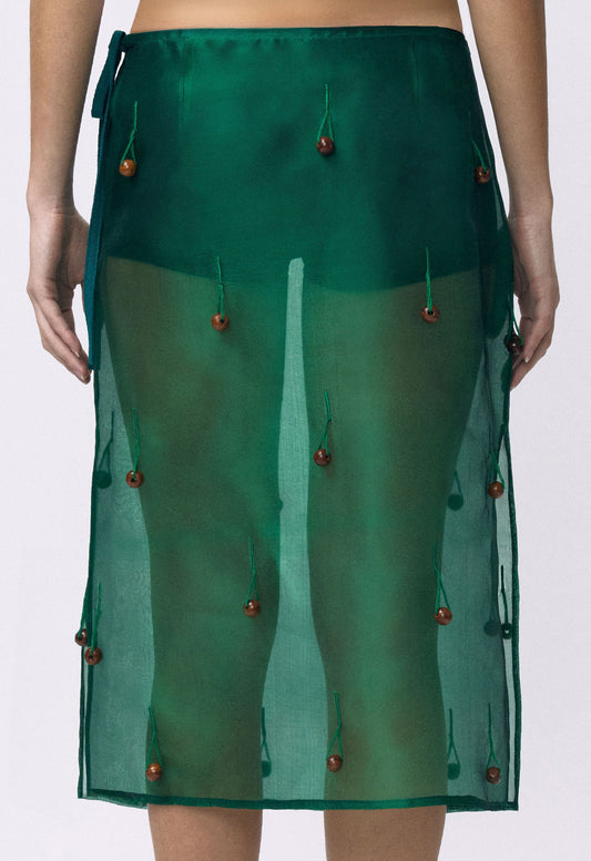 Sheer Table Skirt Emerald