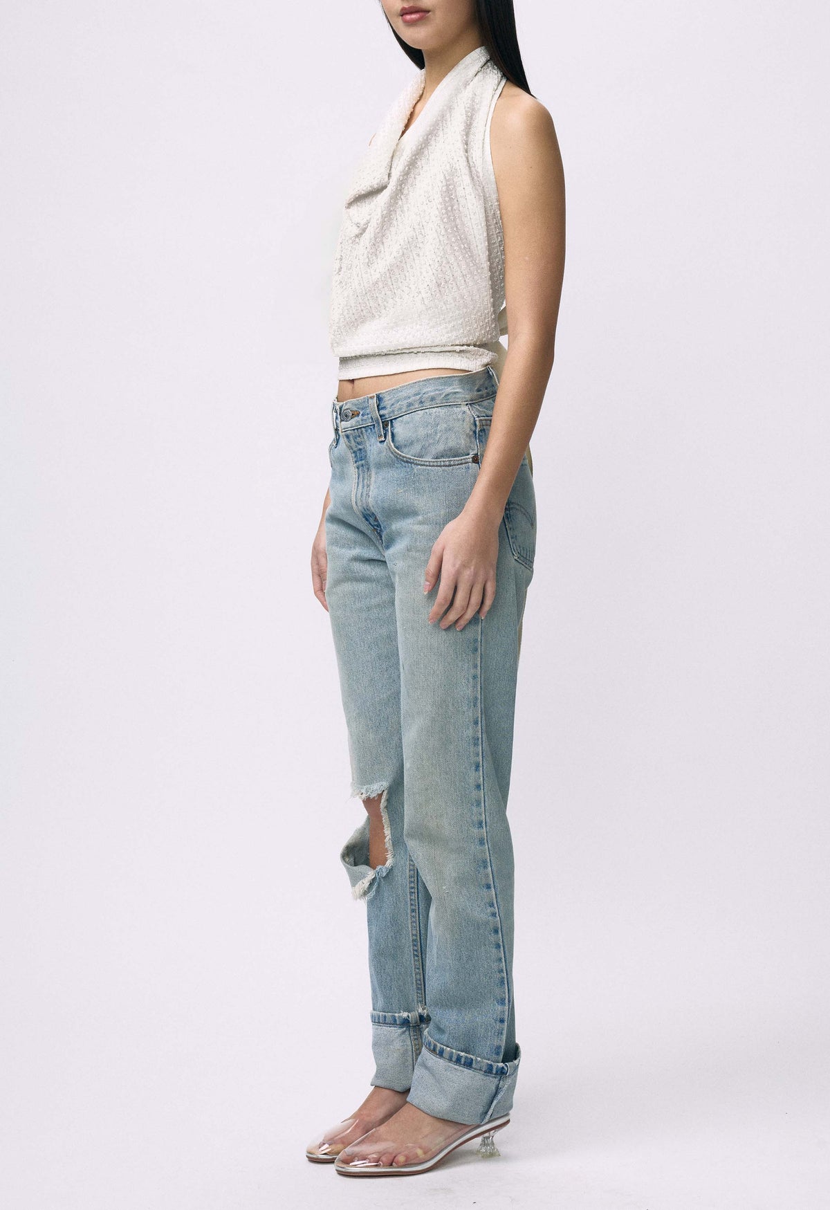 Embellished Napkin Top White