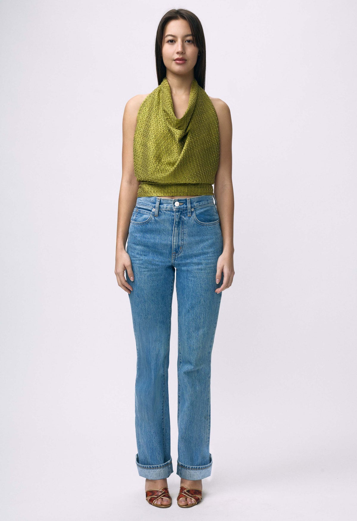 Embellished Napkin Top Chartreuse