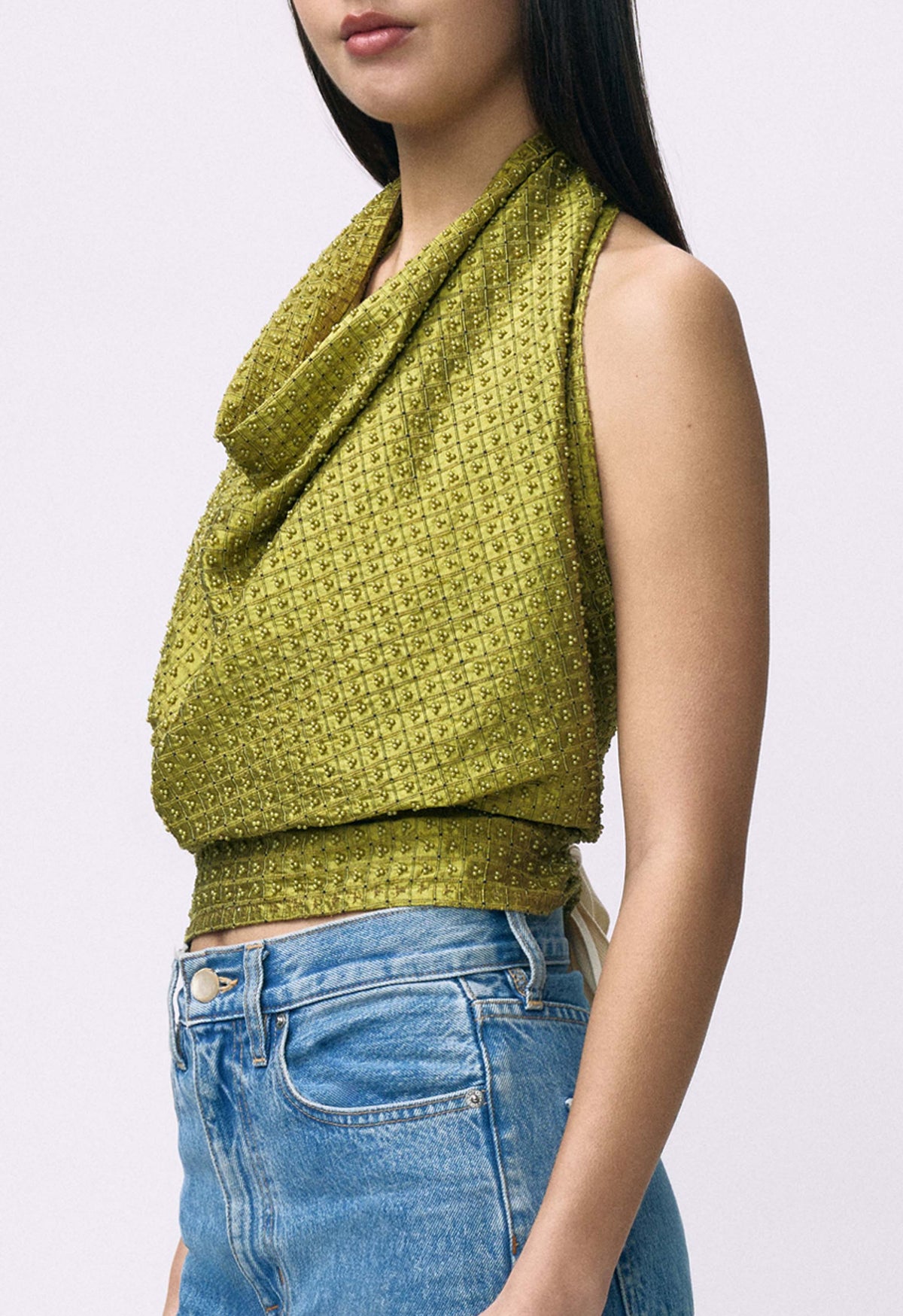 Embellished Napkin Top Chartreuse