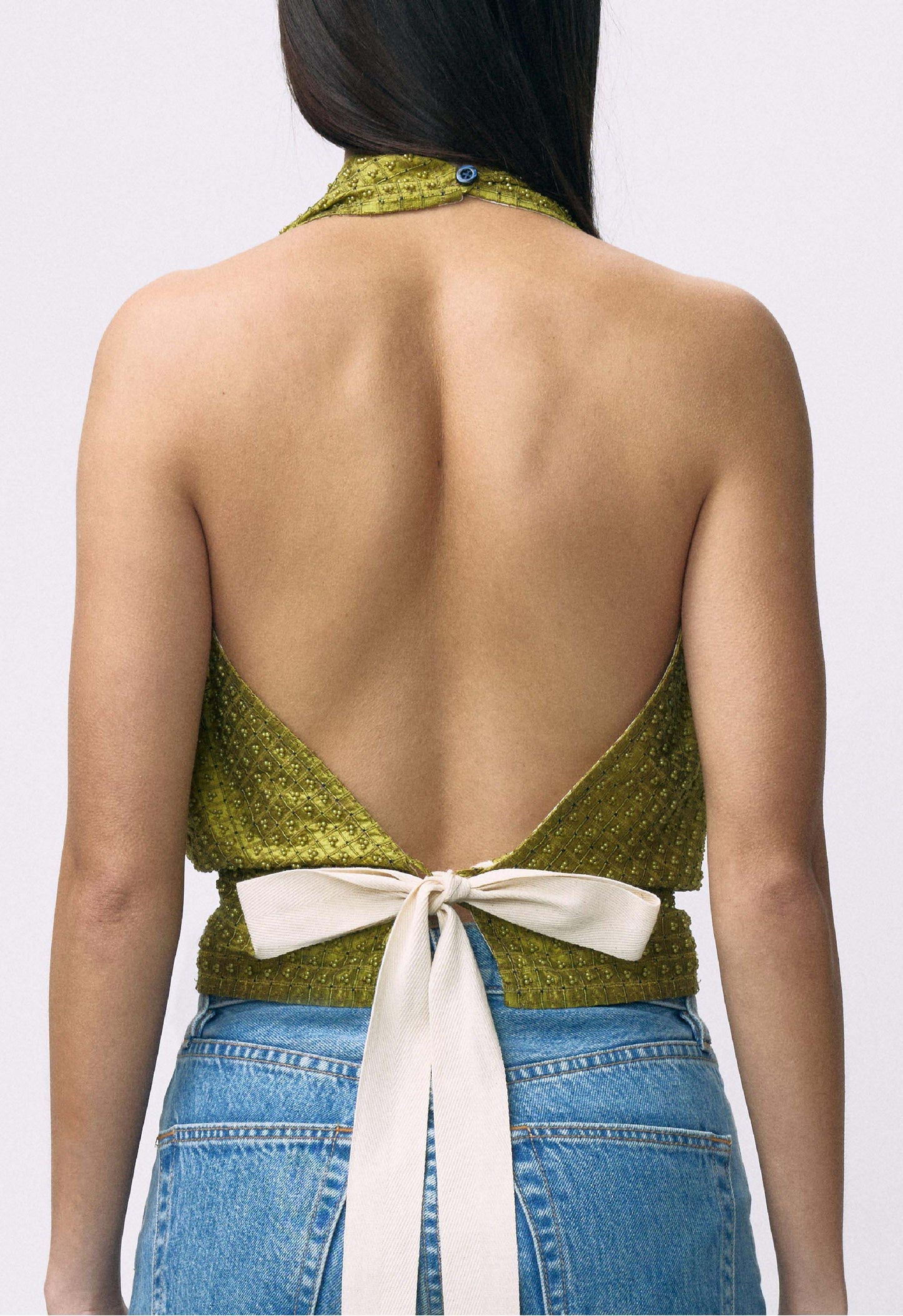 Embellished Napkin Top Chartreuse