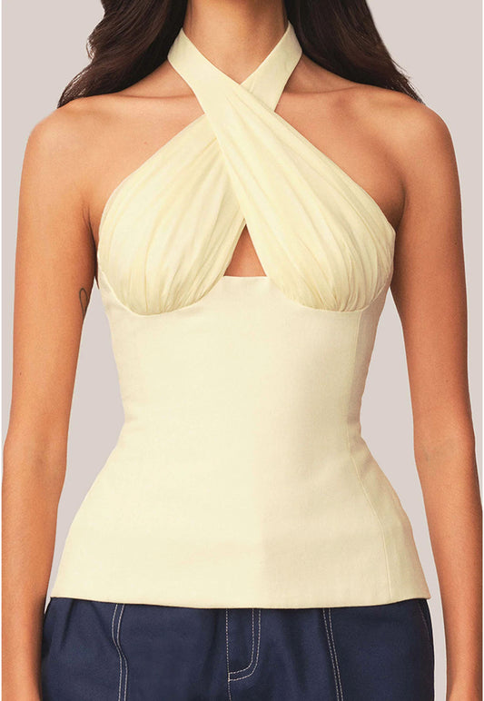 Sculpted Halter Top Ivory