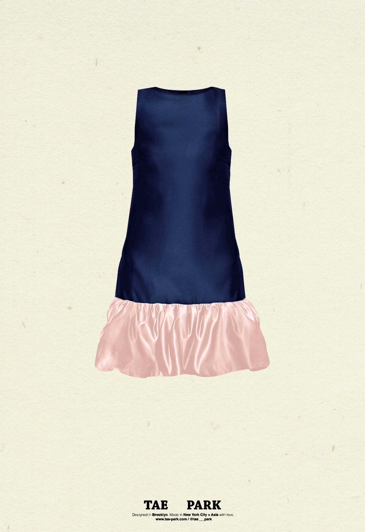 Lamp Dress Navy Powder Pink