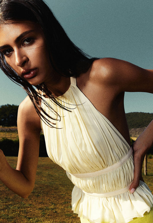 Chiffon Wrap Top Ivory