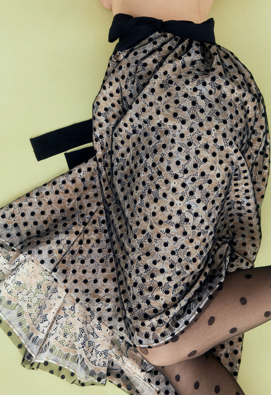 Polka Dot Lace Volume Skirt