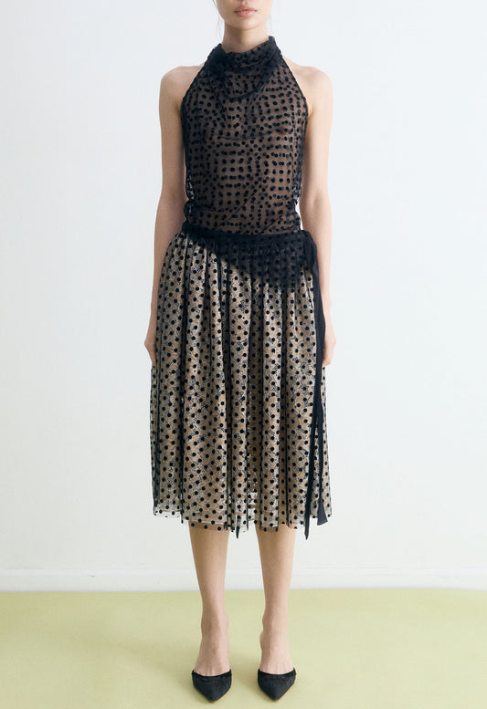 Polka Dot Mesh Kite Top