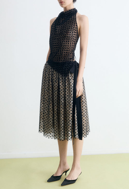 Polka Dot Mesh Kite Top