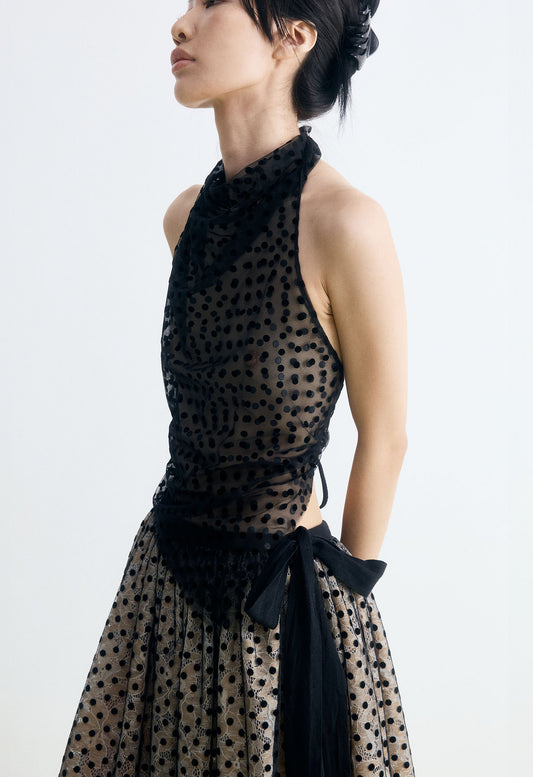 Polka Dot Mesh Kite Top