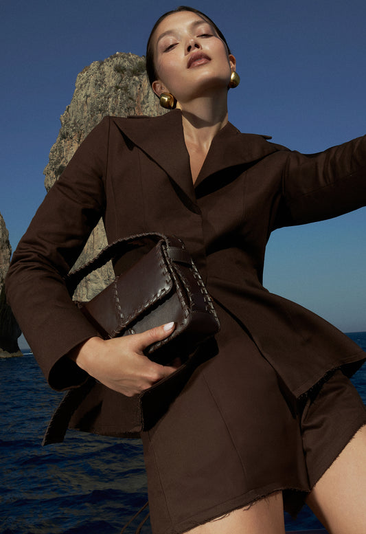 Sculpted Blazer Chocolate