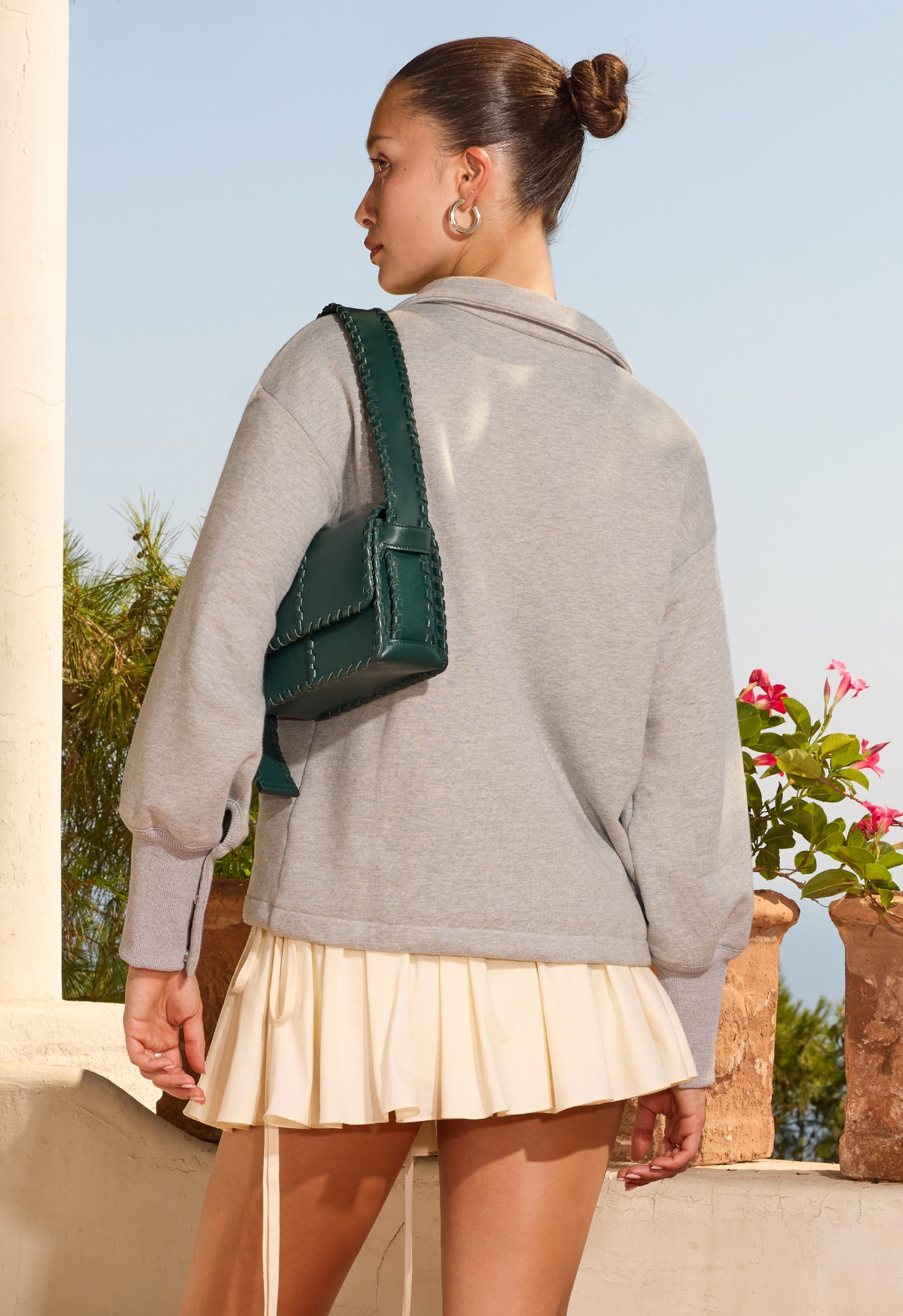 Zip Up Sweatshirt Heather Grey