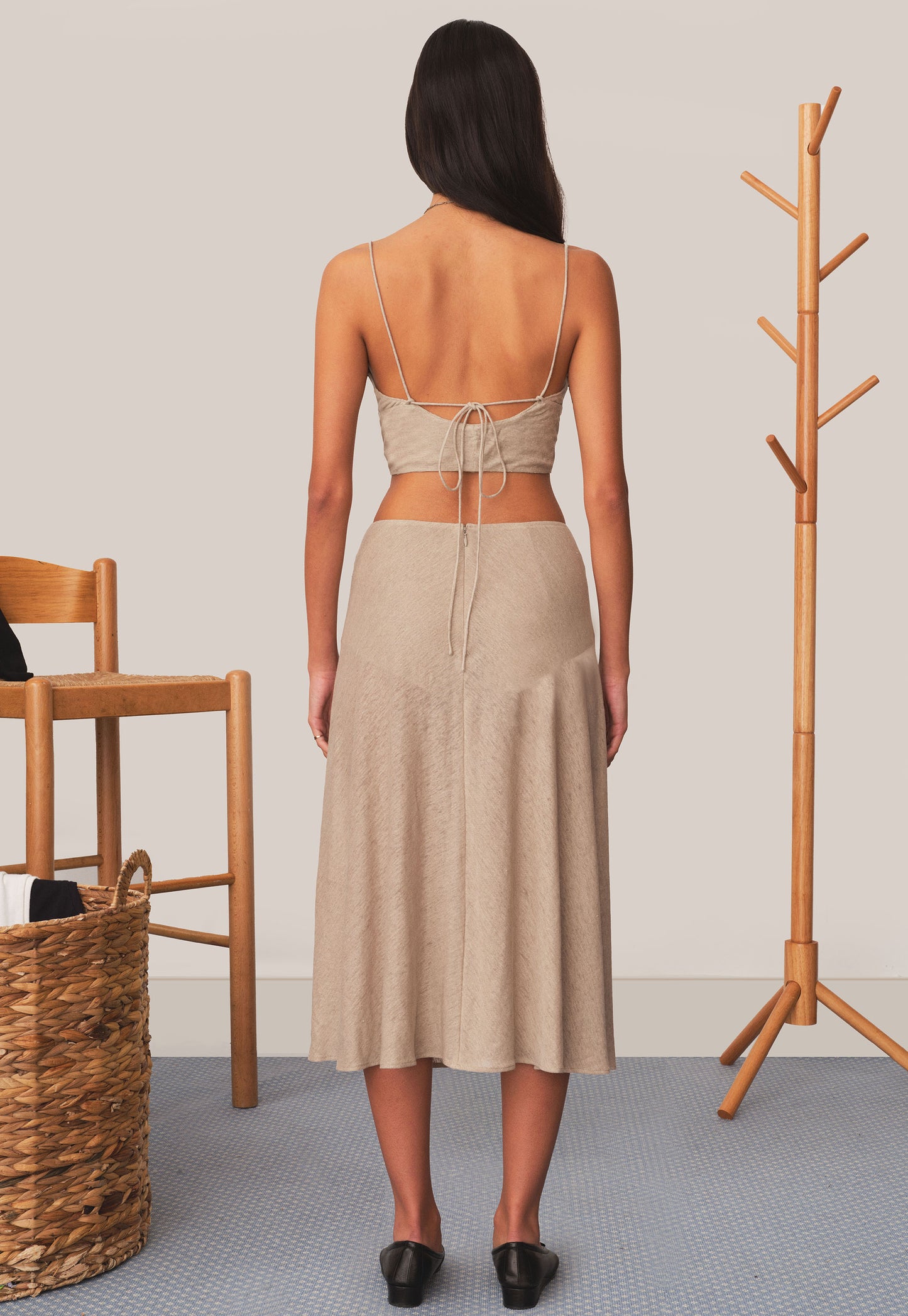 Flowy Linen Knit Skort Natural