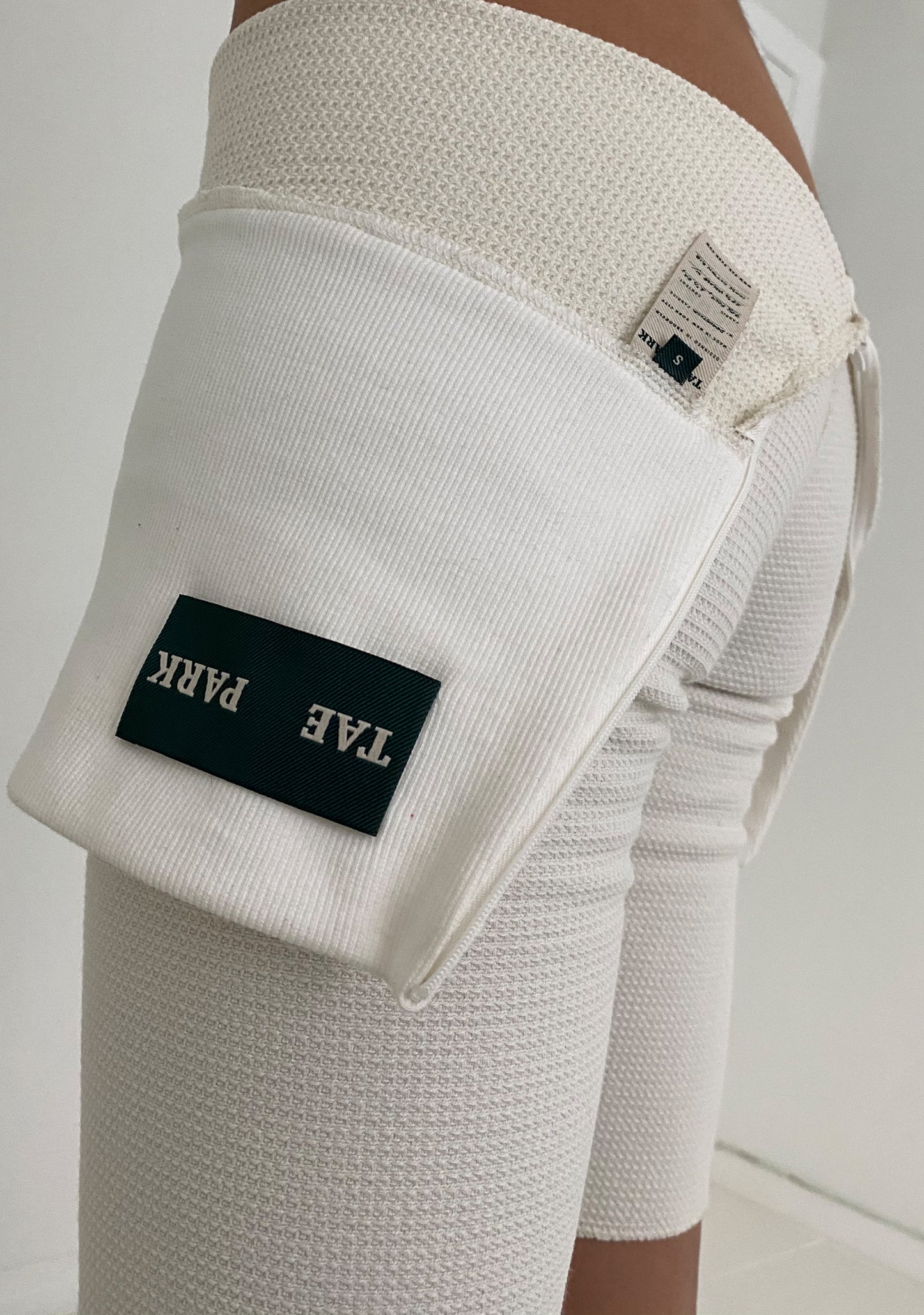 Waffle Biker Shorts Cream