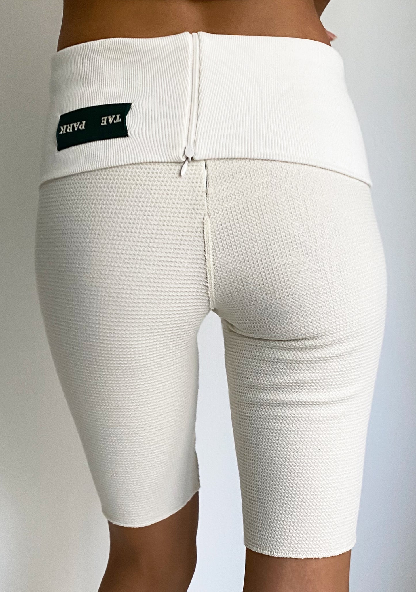 Waffle Biker Shorts Cream