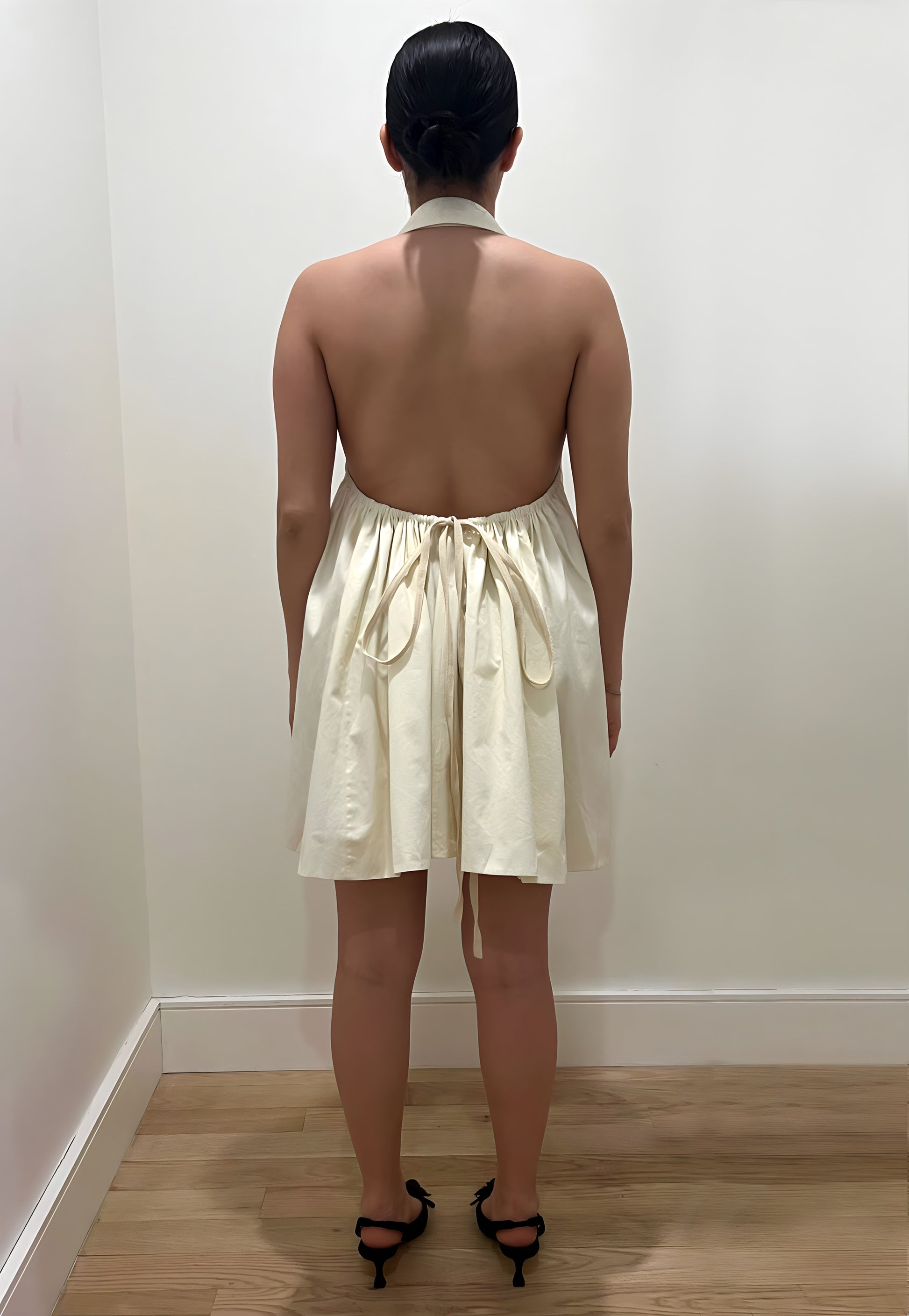 Ruched Halter Balloon Dress Mini Tae Park Ruched Halter Balloon Dress Mini Tae Park