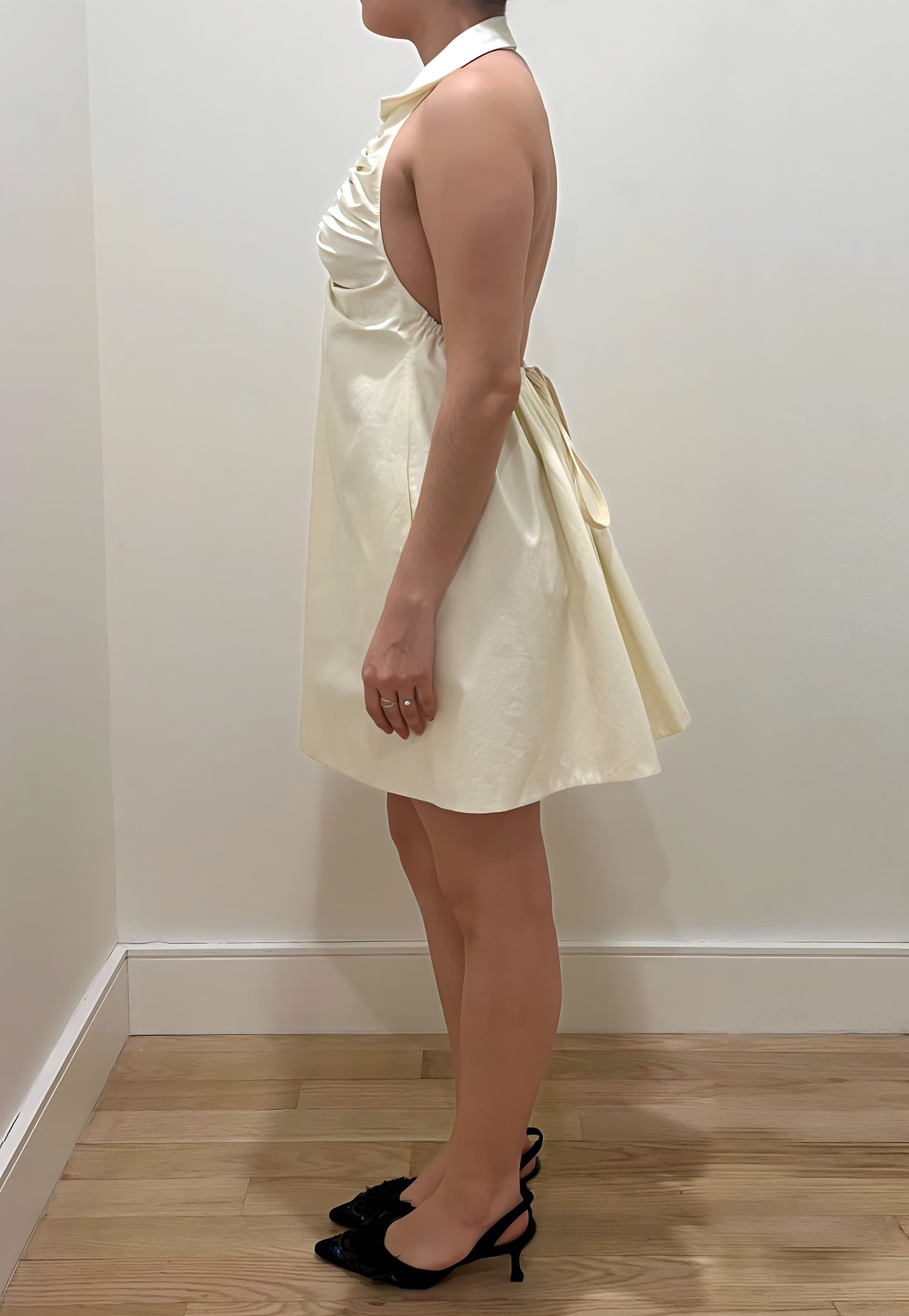 Ruched Halter Balloon Dress Mini Tae Park Ruched Halter Balloon Dress Mini Tae Park