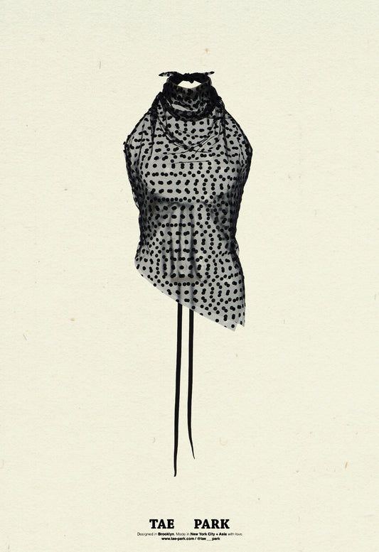 Polka Dot Mesh Kite Top