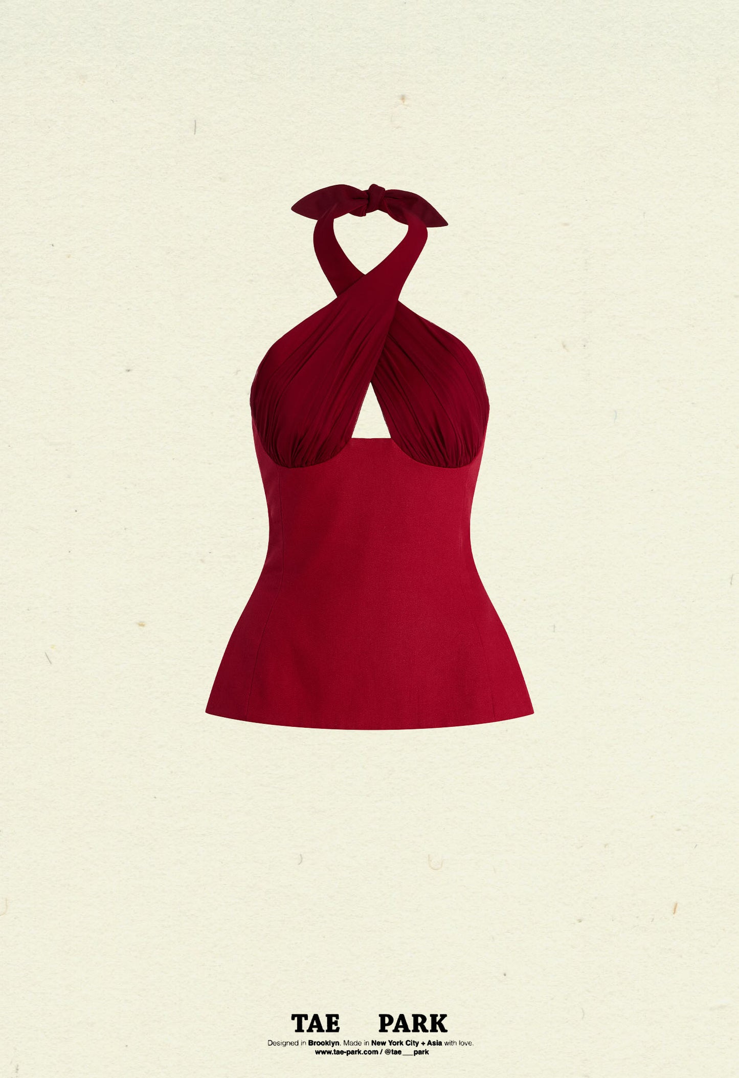Sculpted Halter Top Red