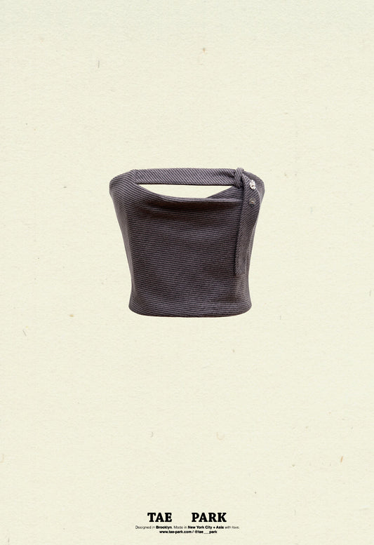 Strapless Belt Top Twill Smoke