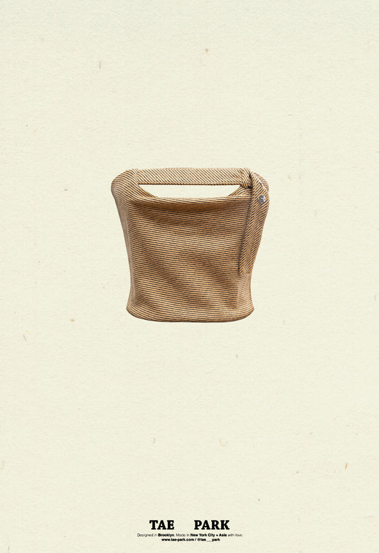 Strapless Belt Top Twill Gold