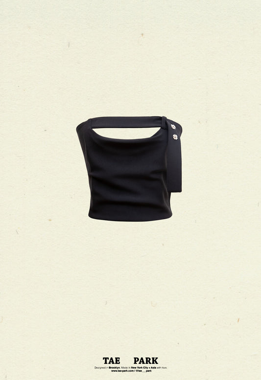 Strapless Belt Top Black