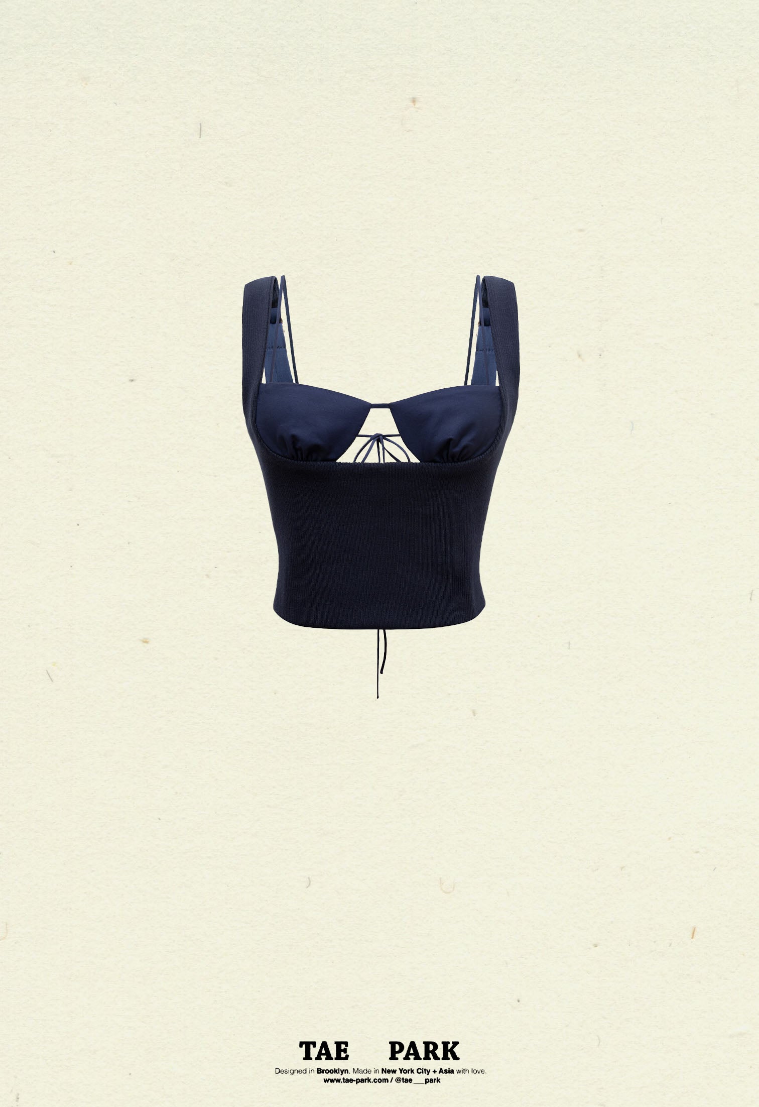 Exposed Bra Knit Top Midnight – Tae Park Exposed Bra Knit Top Midnight – Tae Park