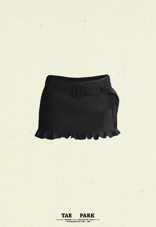 Mini Ruffle Skort Black