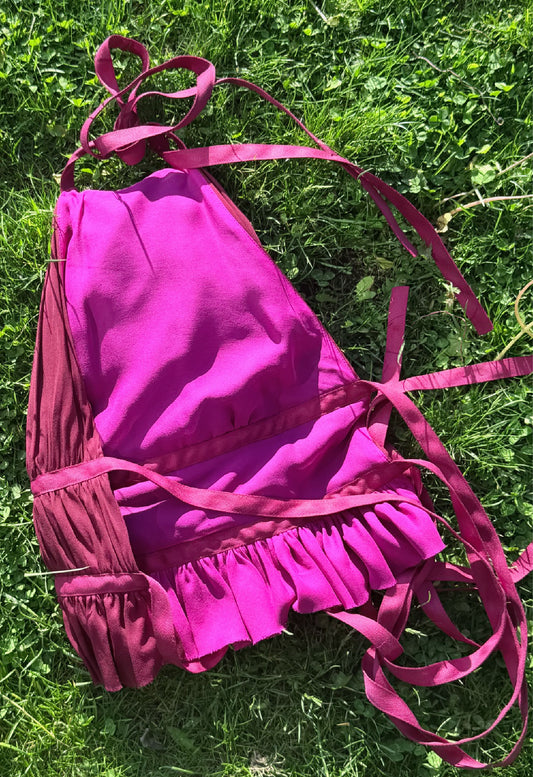 Chiffon Wrap Top Black Cherry Magenta