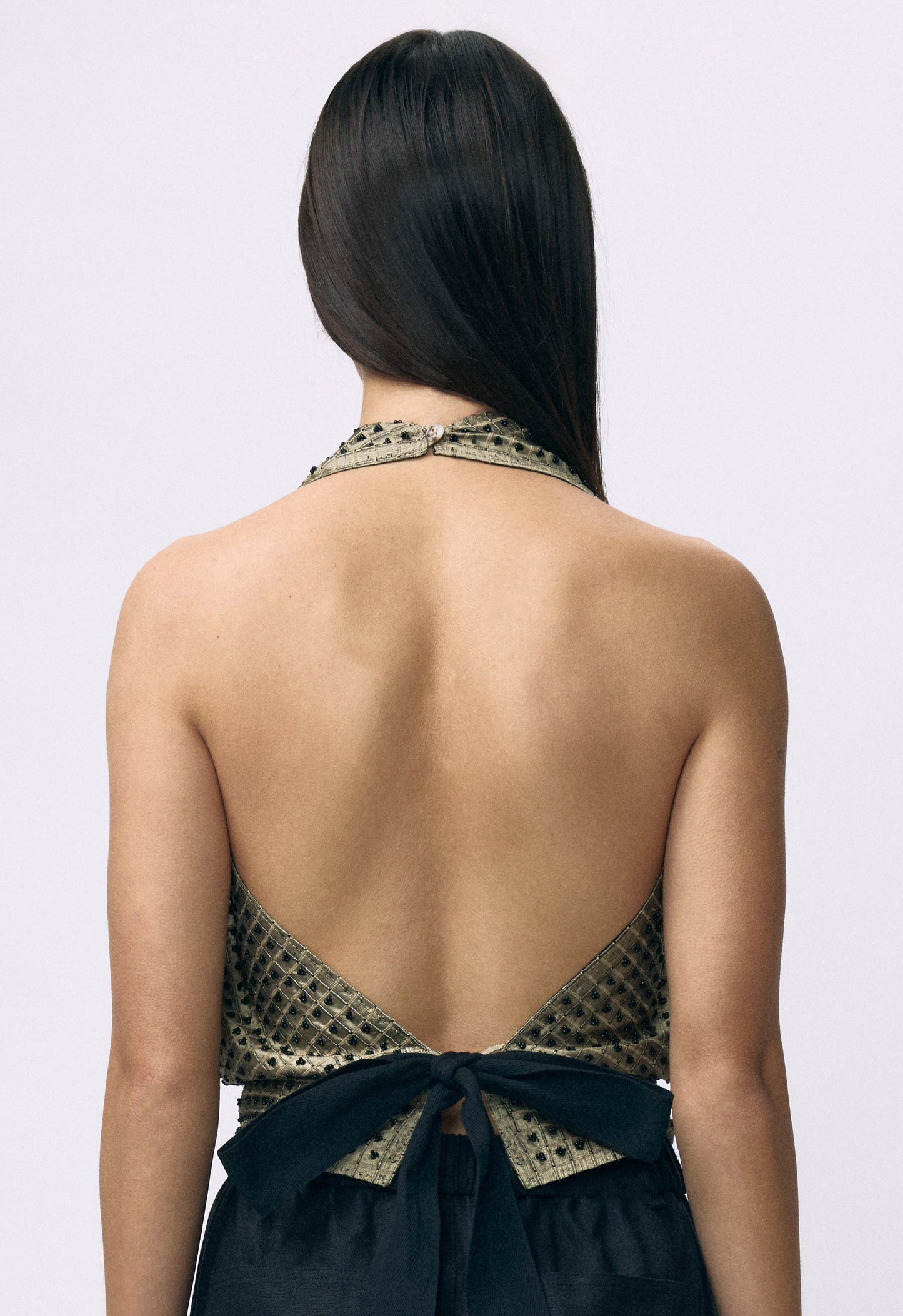 Embellished Napkin Top Dark Grey