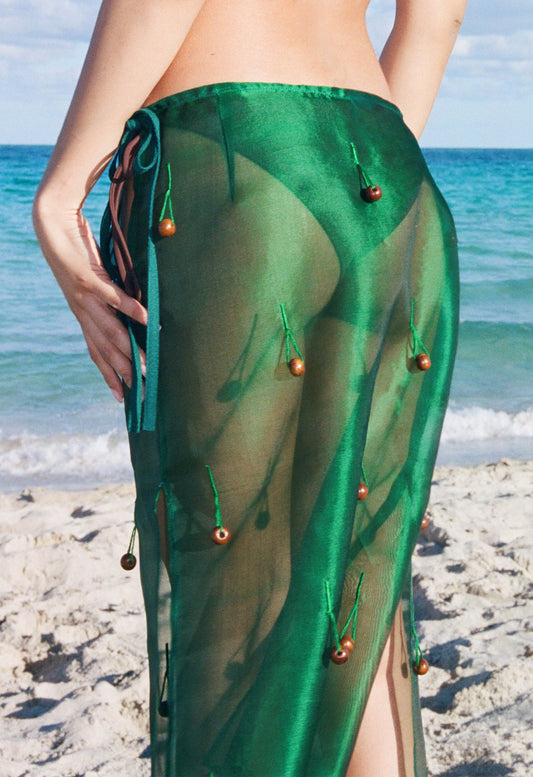 Sheer Table Skirt Emerald