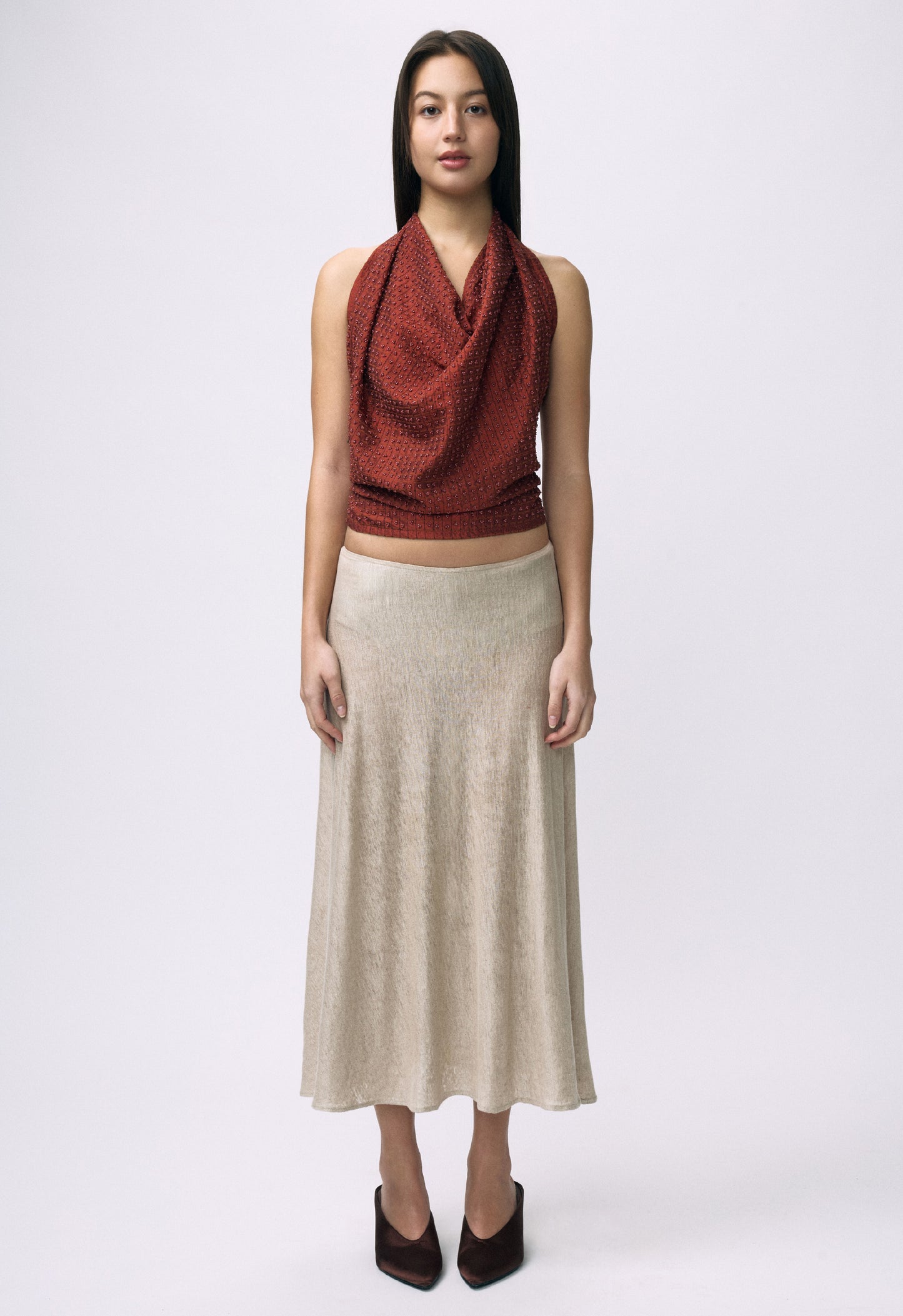 Embellished Napkin Top Red Orange
