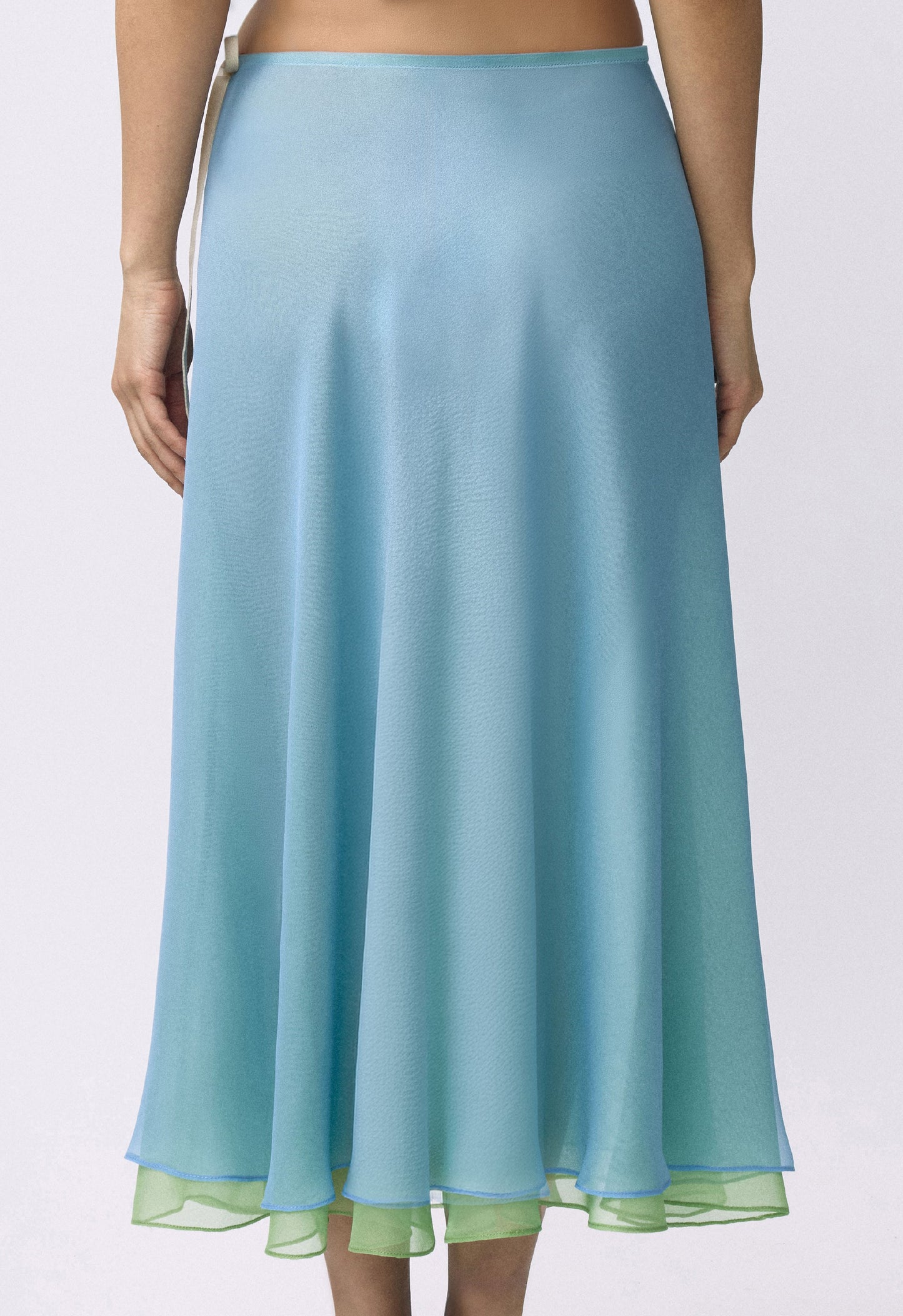 Flowy Chiffon Skirt Sky Blue Matcha