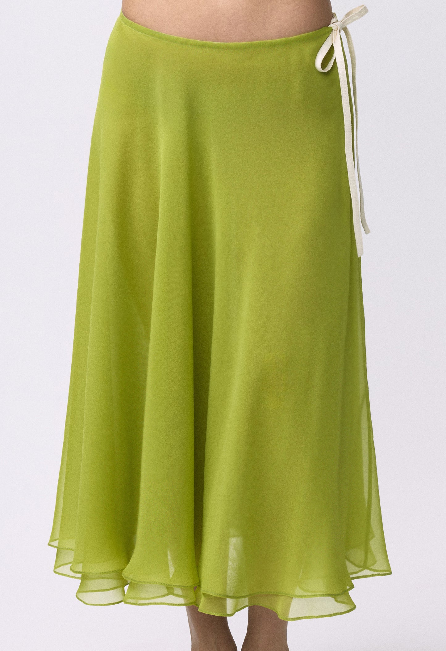 Flowy Chiffon Skirt Chartreuse