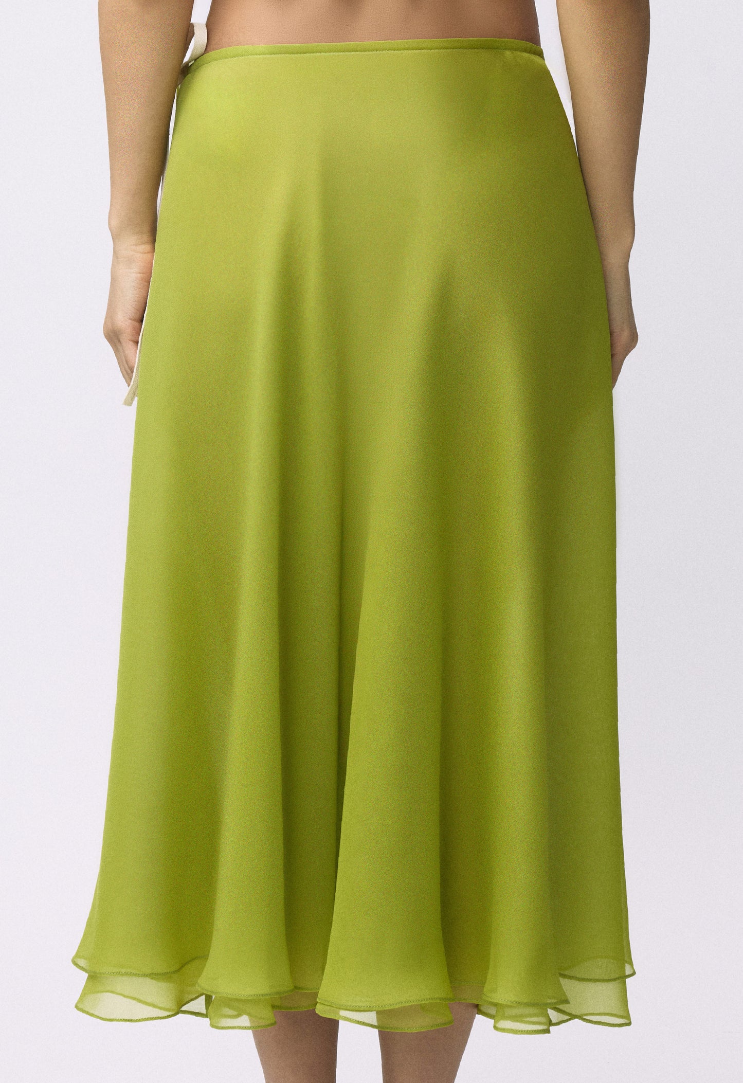 Flowy Chiffon Skirt Chartreuse