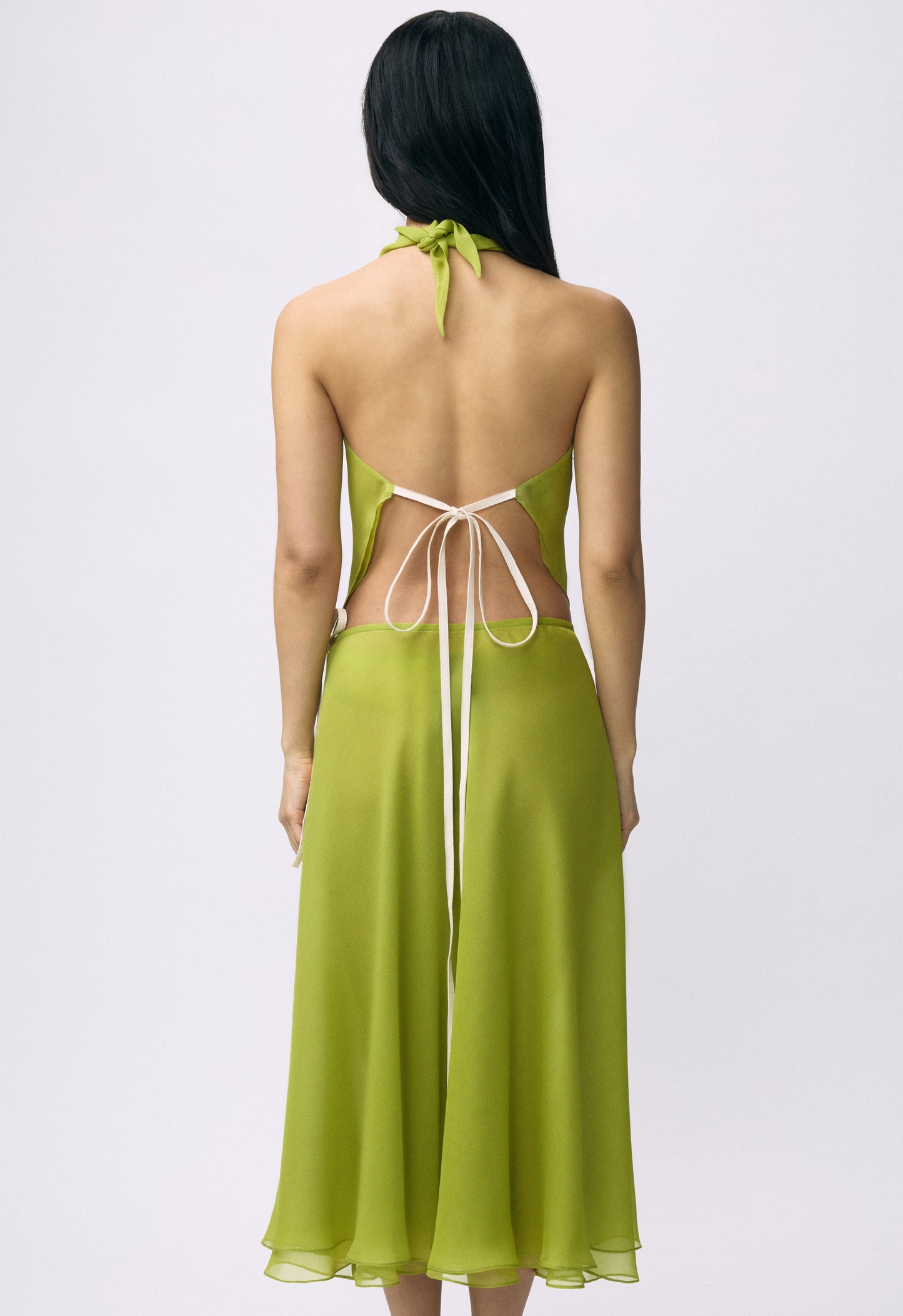Flowy Chiffon Skirt Chartreuse