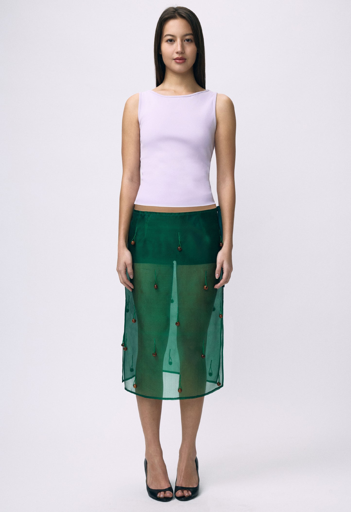 Sheer Table Skirt Emerald