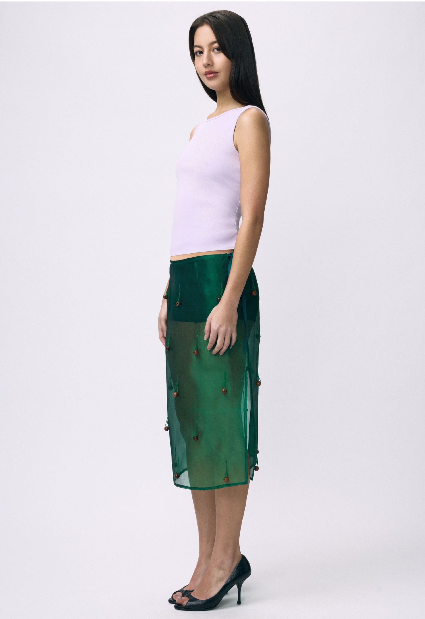 Sheer Table Skirt Emerald