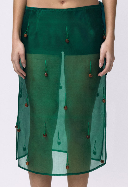 Sheer Table Skirt Emerald