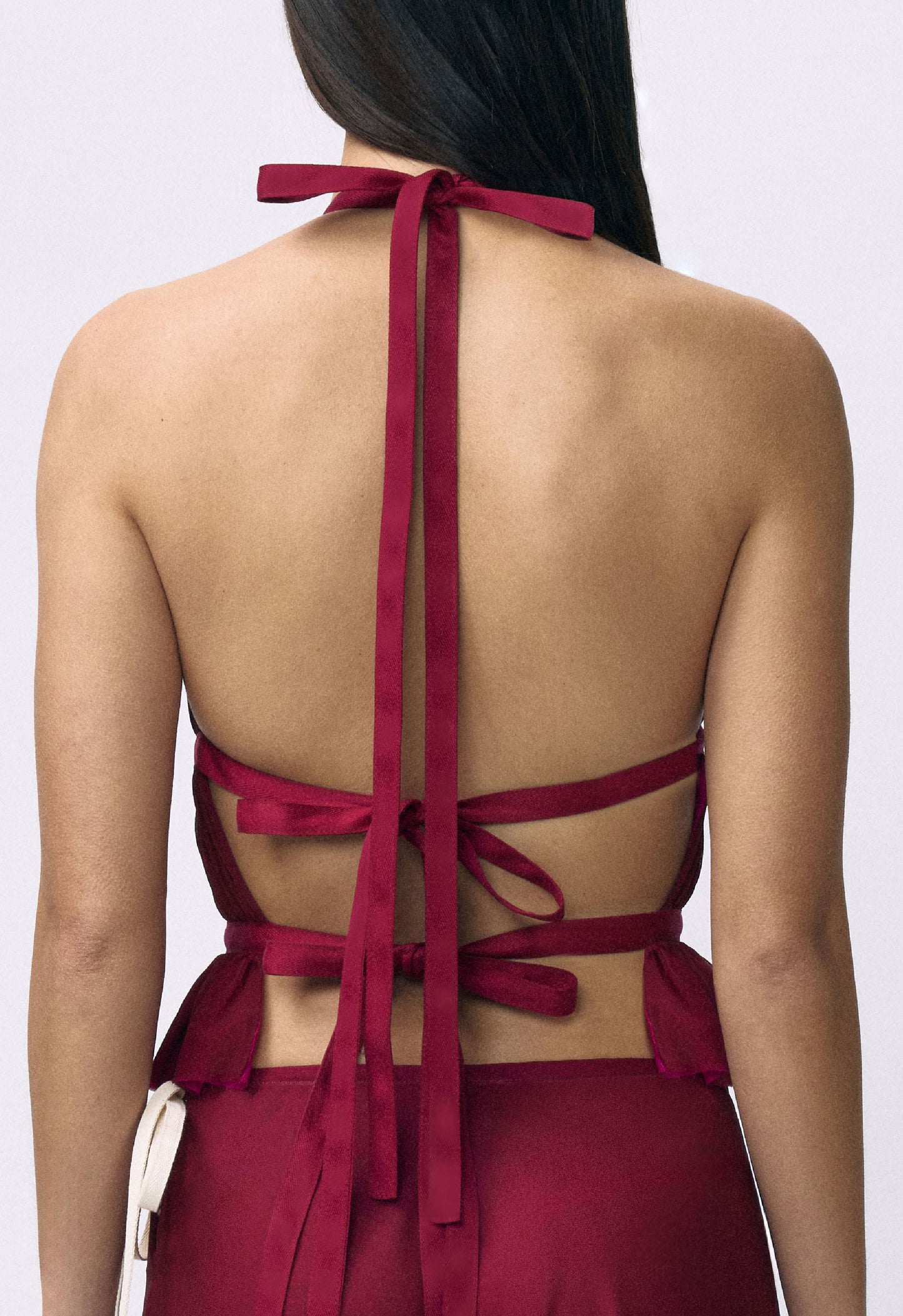 Chiffon Wrap Top Black Cherry Magenta