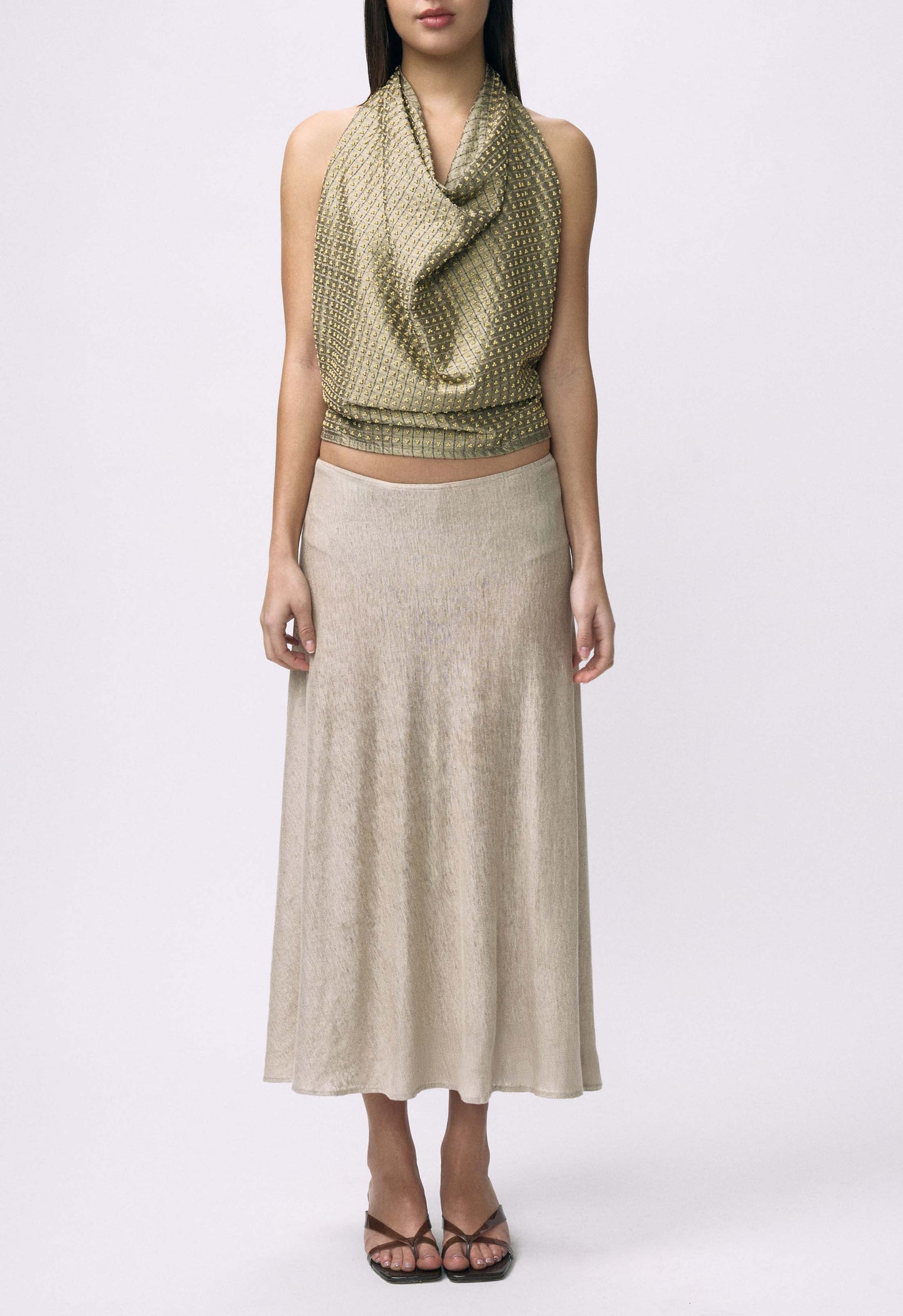 Embellished Napkin Top Stone Grey