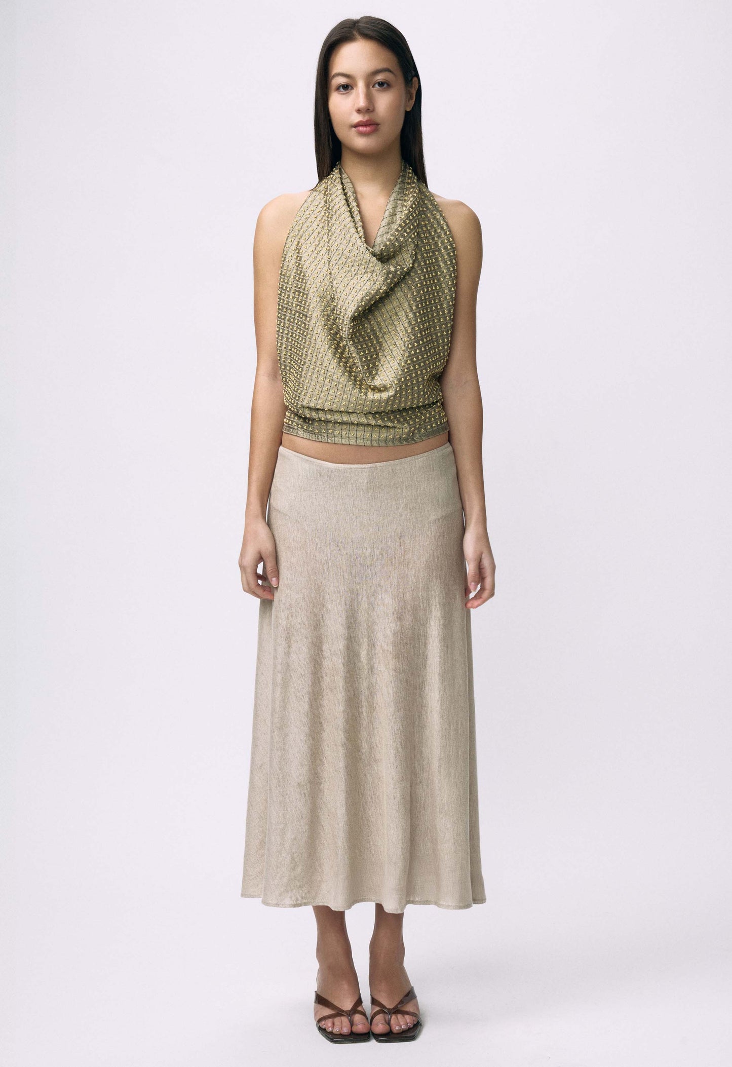 Embellished Napkin Top Stone Grey