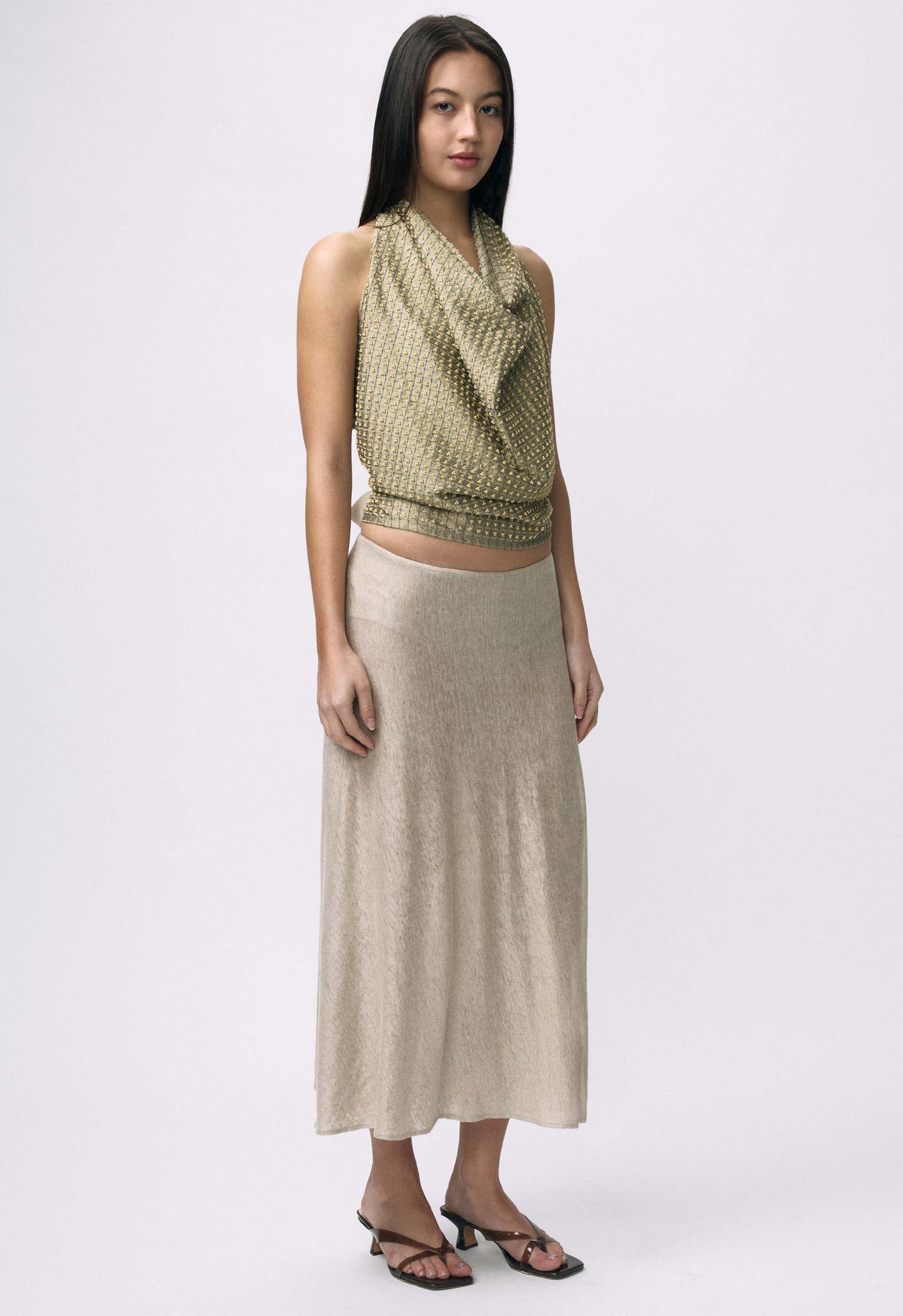 Embellished Napkin Top Stone Grey