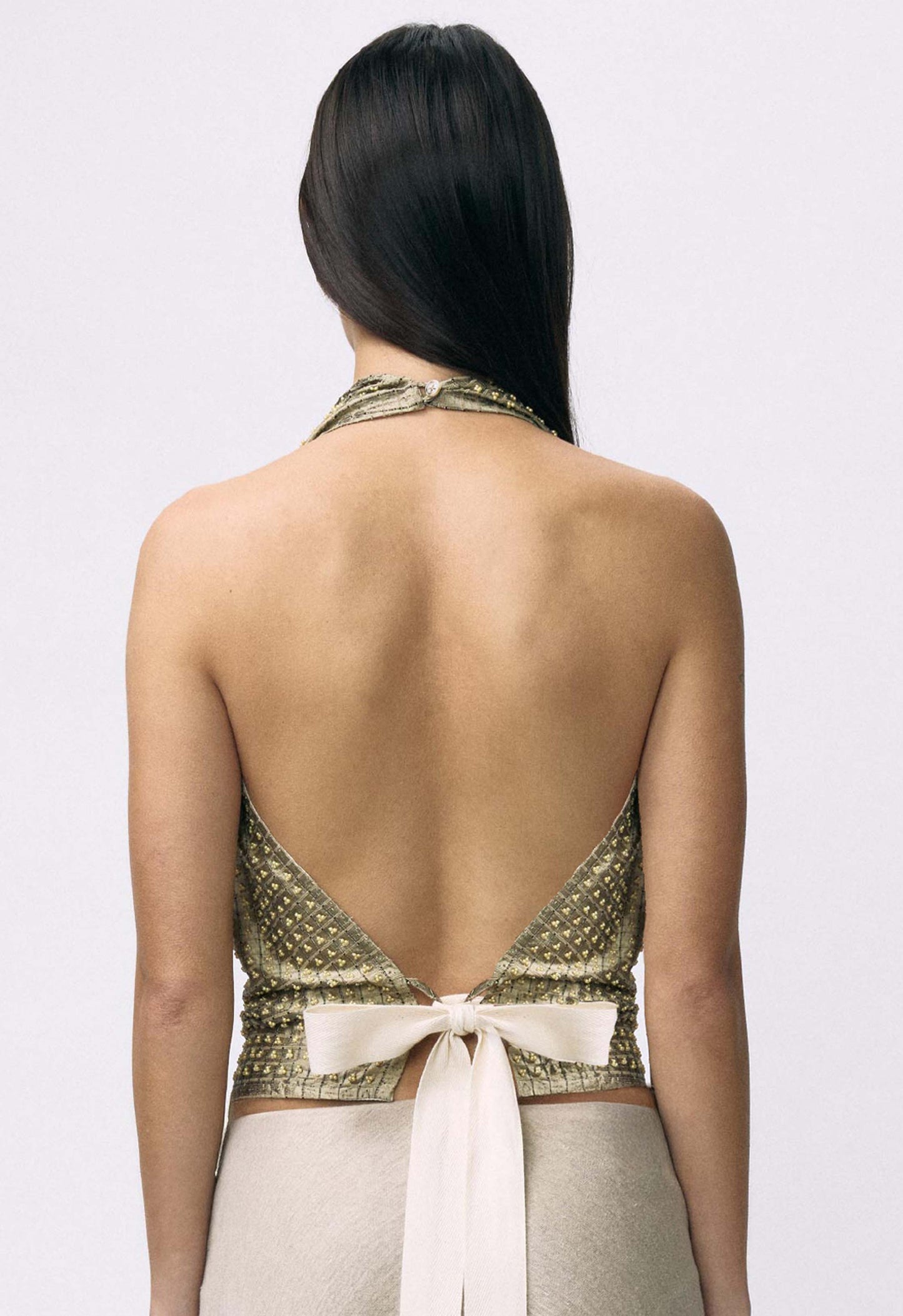 Embellished Napkin Top Stone Grey