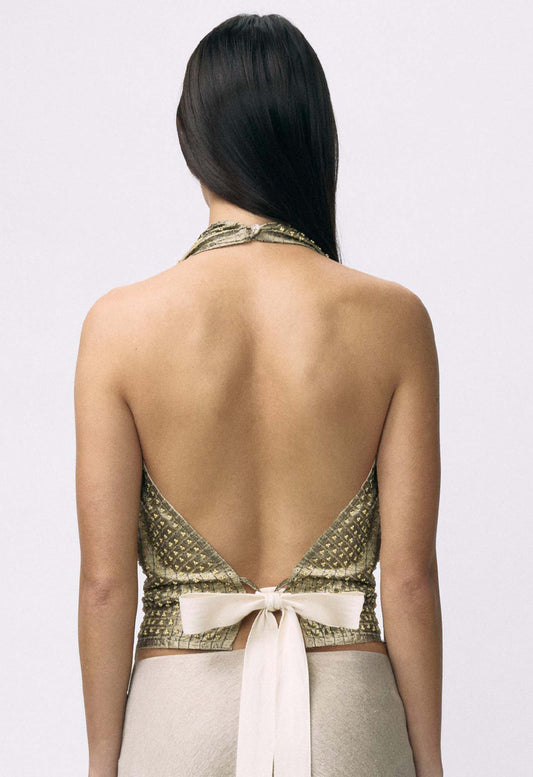 Embellished Napkin Top Stone Grey